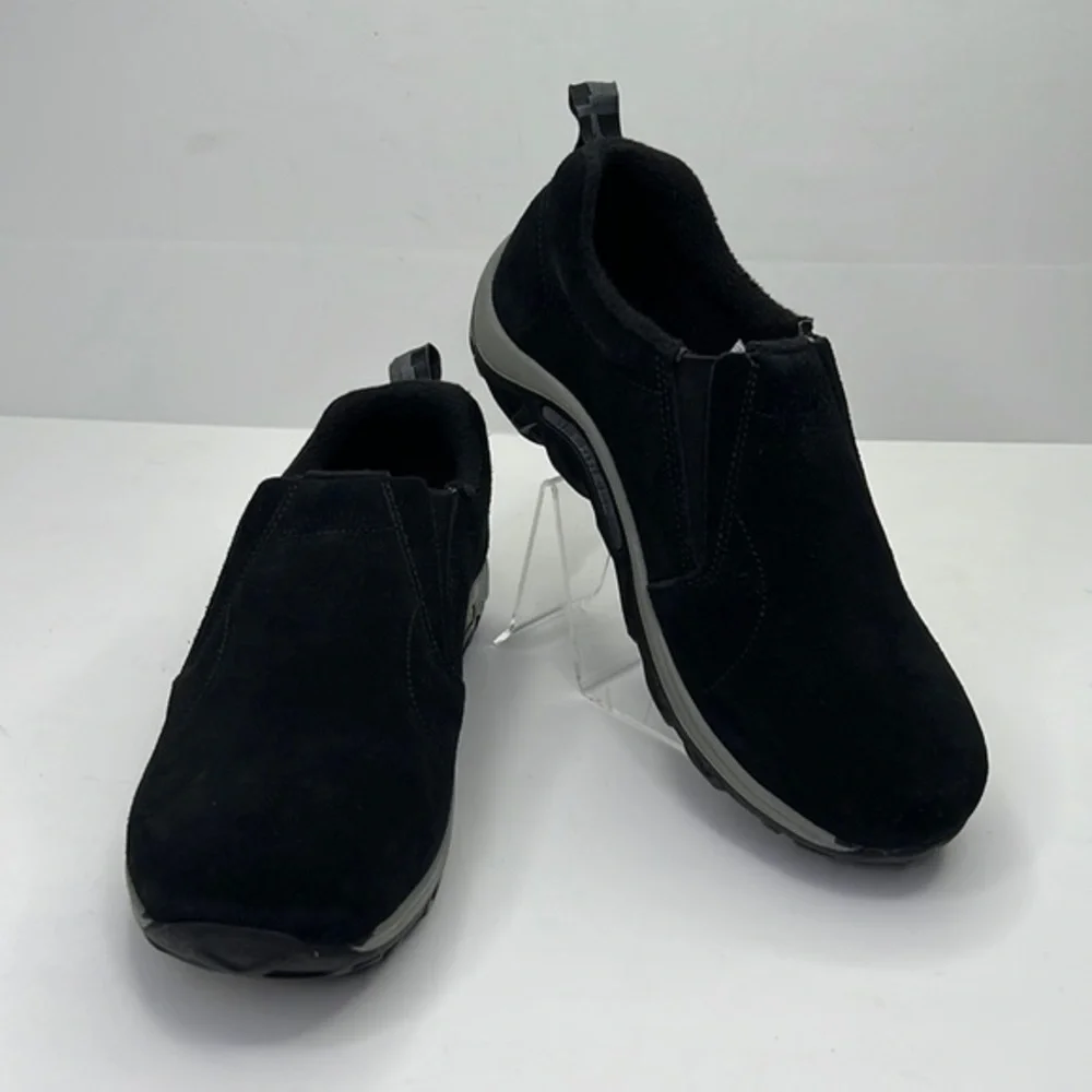 MERRELL Kid’s Jungle Moc Frosty Waterproof Black moccasin slip on shoe Sz 4.5